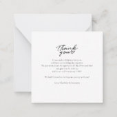 Moderne handgeschriebene Hochzeit im Foto Vielen D Mitteilungskarte (Rückseite)