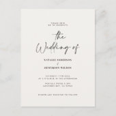 Moderne handgeschriebene Hochzeit Postkarte (Vorderseite)