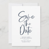 Moderne handgeschriebene Hochzeit Save The Date (Vorderseite)