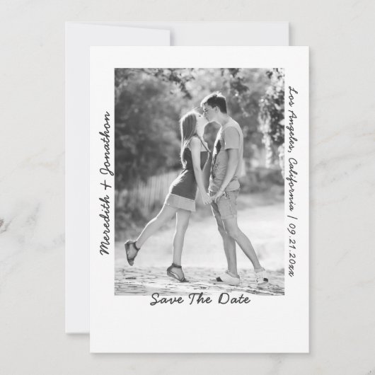Moderne handgeschriebene Hochzeit von Fotos Save The Date (Vorderseite)