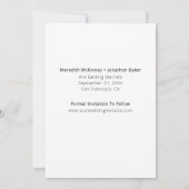 Moderne handgeschriebene Hochzeit von Fotos Save The Date (Rückseite)