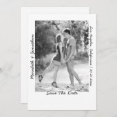 Moderne handgeschriebene Hochzeit von Fotos Save The Date (Vorne/Hinten)