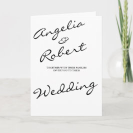 Moderne handgeschriebene Hochzeit von White Script Einladung