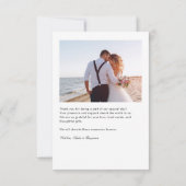 Moderne handgeschriebene Hochzeiten-Fotos Dankeskarte (Rückseite)