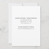 Moderne handgeschriebene Hochzeiten im Foto retten Save The Date (Rückseite)