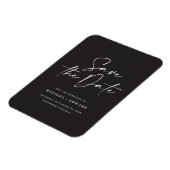 Moderne handgeschriebene Hochzeitsankündigung Magnet (Linke Seite)