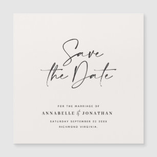 Moderne handgeschriebene Hochzeitsankündigung Magnetkarte