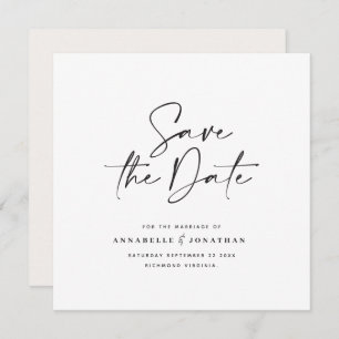 Moderne handgeschriebene Hochzeitsankündigung Save The Date