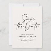 Moderne handgeschriebene Hochzeitsankündigung Save The Date (Vorderseite)