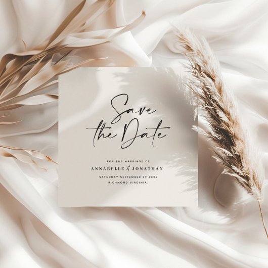 Moderne handgeschriebene Hochzeitsankündigung Save The Date