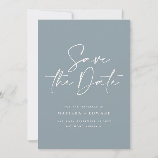 Moderne handgeschriebene Hochzeitsankündigung Save The Date (Vorderseite)