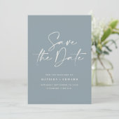 Moderne handgeschriebene Hochzeitsankündigung Save The Date (Stehend Vorderseite)