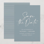 Moderne handgeschriebene Hochzeitsankündigung Save The Date (Vorne/Hinten)
