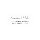 Moderne handgeschriebene Hochzeitsskripte-Rücksend Permastempel (Design)