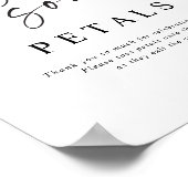 Moderne handgeschriebene Hochzeitstafel 'Petal Tos Poster (Ecke)