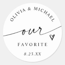 Moderne Handgeschriebene Hochzeitstüte 'Unser Favo