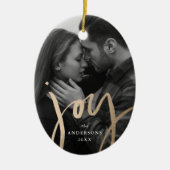 Moderne handgeschriebene Joy Imitate Gold Foil Fot Keramik Ornament (Vorne)