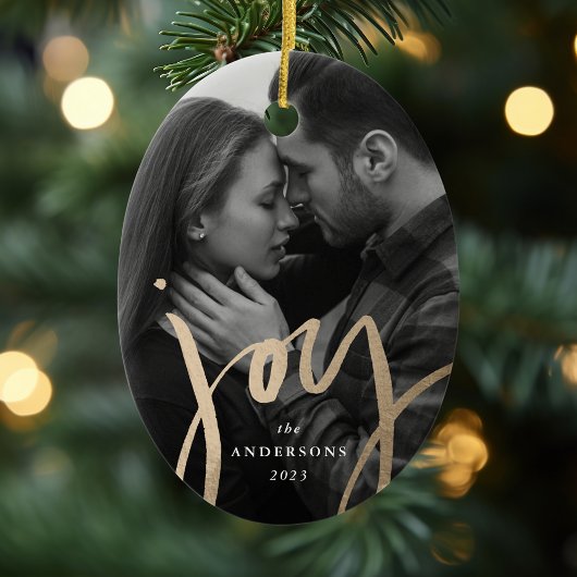 Moderne handgeschriebene Joy Imitate Gold Foil Fot Keramik Ornament