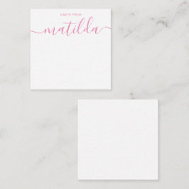 Moderne handgeschriebene Kalligrafie Einfach rosa  Mitteilungskarte