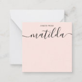 Moderne handgeschriebene Kalligrafie Einfache Note Mitteilungskarte (Vorderseite)