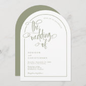 Moderne handgeschriebene Kalligrafie-Skripte Hochz Einladung (Vorne/Hinten)