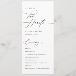 Moderne, handgeschriebene Kalligraphie-Hochzeit Programm