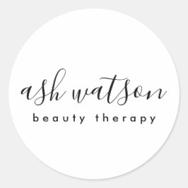 Moderne, handgeschriebene Kalligraphie Schlicht Runder Aufkleber