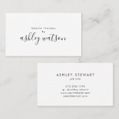 Moderne, handgeschriebene Kalligraphie Schlicht Visitenkarte (Vorne/Hinten)