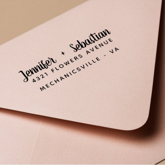 Moderne handgeschriebene kalligraphische Hochzeit Permastempel