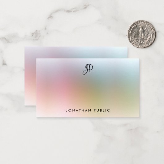 Moderne handgeschriebene monogramm-farbige Vorlage (Vorderseite/Rückseite Beispiel)