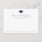 Moderne handgeschriebene Navy Script Abschluss Rat Begleitkarte (Vorderseite)