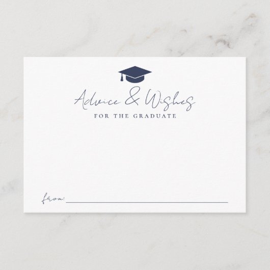 Moderne handgeschriebene Navy Script Abschluss Rat Begleitkarte (Vorderseite)