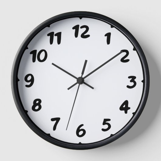 🕰️ moderne, handgeschriebene numerische Wall-Uhr Uhr (Vorderseite)