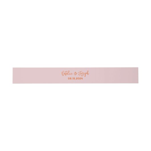 Moderne handgeschriebene Orange Pink Funky Retro W Einladungsbanderole (Flach)