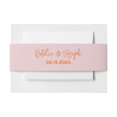 Moderne handgeschriebene Orange Pink Funky Retro W Einladungsbanderole (Vorderseite Beispiel)