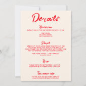 Moderne handgeschriebene Quirky in einer Hochzeit Einladung (Rückseite)