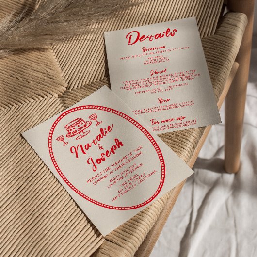 Moderne handgeschriebene Quirky in einer Hochzeit Einladung