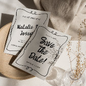 Moderne handgeschriebene Retro-Einzigartigkeit Save The Date
