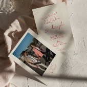 Moderne, handgeschriebene Retro-Foto Hochzeit Einladung