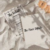 Moderne handgeschriebene Retro-Rahmen Hochzeitsdet Begleitkarte