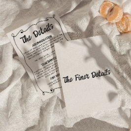 Moderne handgeschriebene Retro-Rahmen Hochzeitsdet Begleitkarte