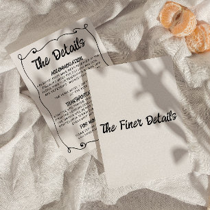 Moderne handgeschriebene Retro-Rahmen Hochzeitsdet Begleitkarte