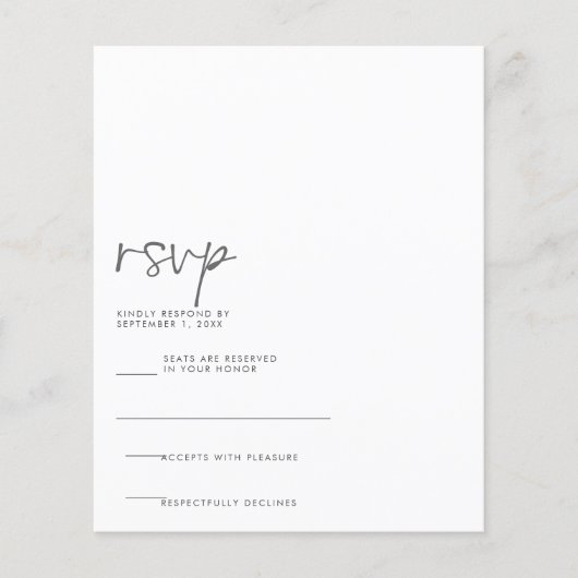 Moderne handgeschriebene RSVP-Karte (Vorderseite)