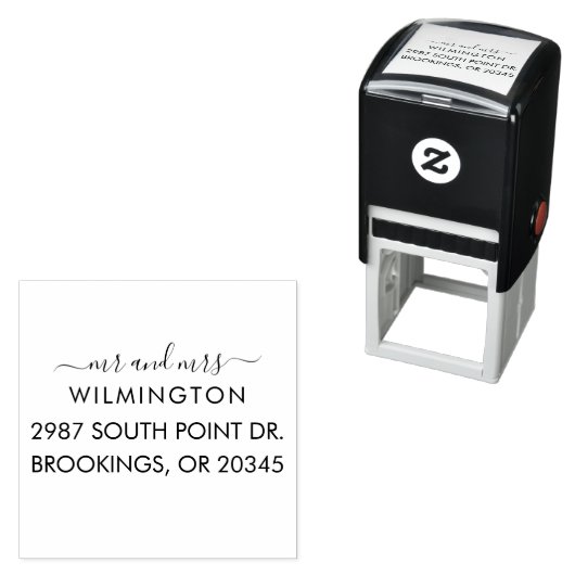 Moderne, handgeschriebene Rücksendeadresse Permastempel (Beispiel)