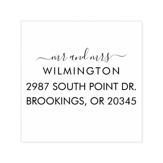 Moderne, handgeschriebene Rücksendeadresse Permastempel (Design)