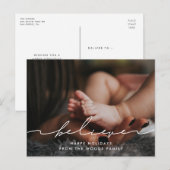 Moderne handgeschriebene Schrift Glauben Foto Postkarte (Vorne/Hinten)