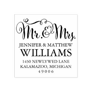 Moderne handgeschriebene Schrift Hochzeitsmonogram Gummistempel