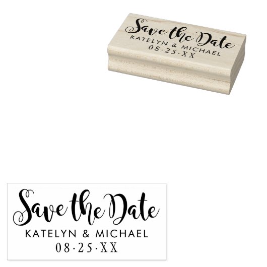 Moderne handgeschriebene Schrift Save the Date Hoc Gummistempel (Stempel)