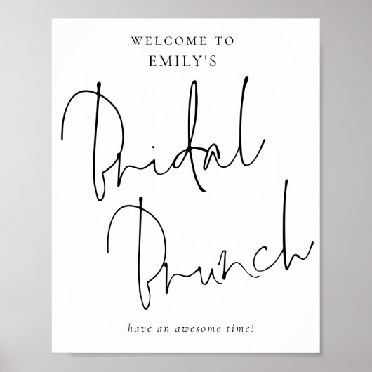 Moderne handgeschriebene Schrift Willkommen bei Br Poster (Vorne)