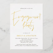 Moderne handgeschriebene Script-Engagement-Partei Folieneinladung (Vorderseite)